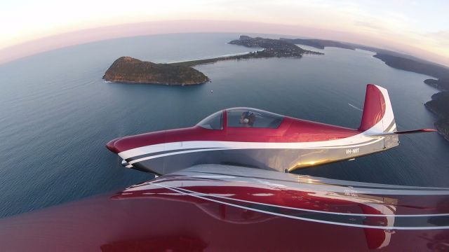 Vans RV-7 (VH-NRT) - Sunset over Palm Beach in Pittwater, Sydney Australia.