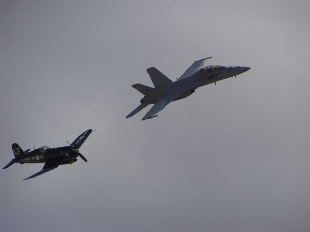 — — - MCAS Airshow 2008  San Diego, CA  The Tribute to Marine Aviation Flight..Super Hornet/Corsair