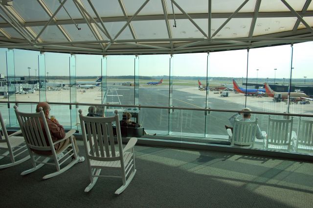 — — - The observation deck at BWI.