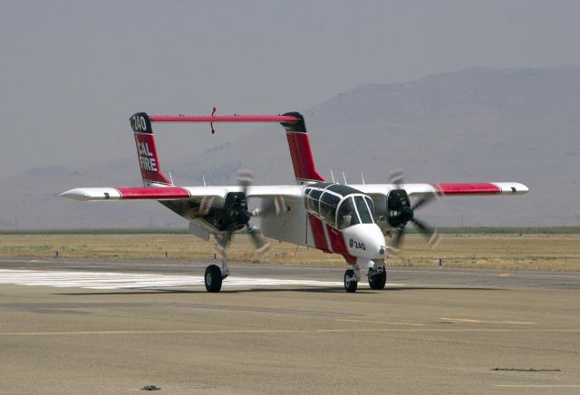 N421DF — - In for fuel while serving as lead plane for retardant aircraft, Cal Fire OV-10 taxis to the fueling station at Siskiyou County Airport.  