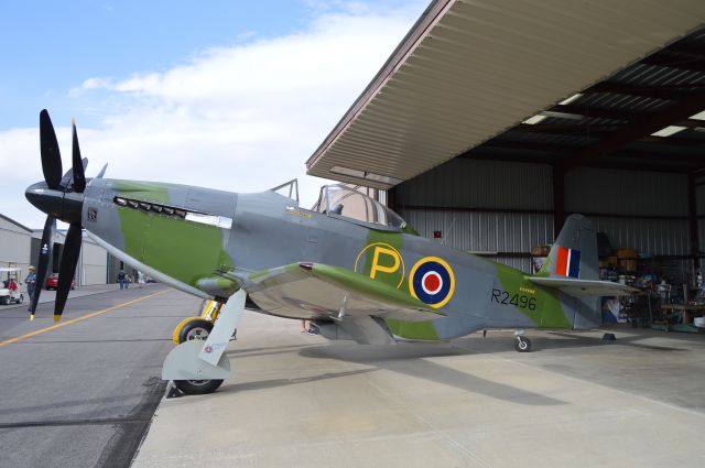 Eurocopter EC-635 (N445MB) - Martin-Baker MB-5 replica on display at the 54th National Championship Air Races. 