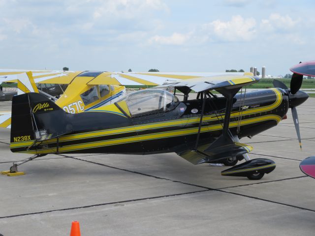 Beechcraft Baron (58) (N238X) - Pitts Special S-1-11-B @ Kokomo Aerobatic Meet 2015