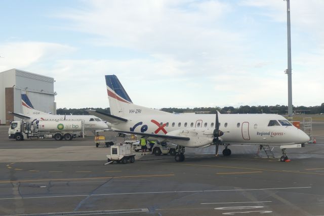 Saab 340 (VH-ZRI) - 6th August 2015: Two Saab 340B (VH-ZRI and VH-ZLW) of Regional Express are maintained at Sydney airport.