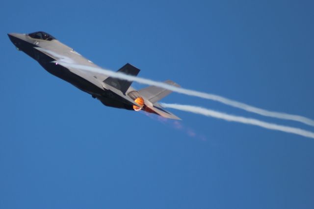 Lockheed F-35C (AFR155202) - Dramatic take-off by Eglin AFB F-35 during Northern Lightning 2 Combat Readiness Training Exercise which ran from Aug 8-19 '22.br /br /Pic during morning sortie on 8-10. 