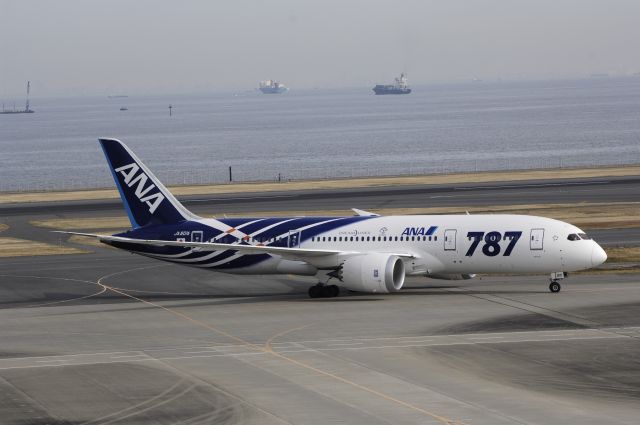 Boeing 787-8 (JA801A) - Taxi at Haneda Intl Airport on 2012/01/10