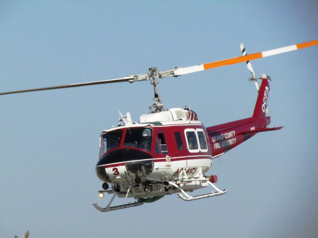 Bell UH-1V Iroquois (N441FA) - Lifting off from Fullerton