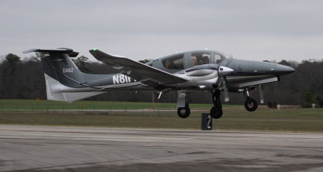 Diamond DA-62 (N81FP) - A Diamond Aircraft DA 62 departing Pryor Field Regional Airport, Decatur, AL under cloudy skies - January 15, 2020. (A little soft and best seen in Full)