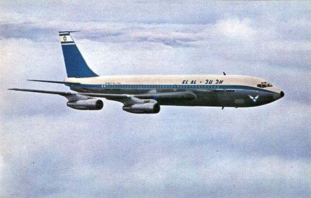 Boeing 707-100 (4X-ATR) - scanned from postcard