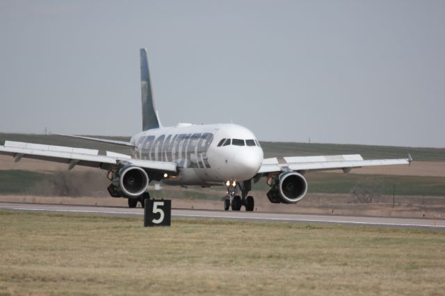 Airbus A319 (N921FR) - Arriving runway 26.