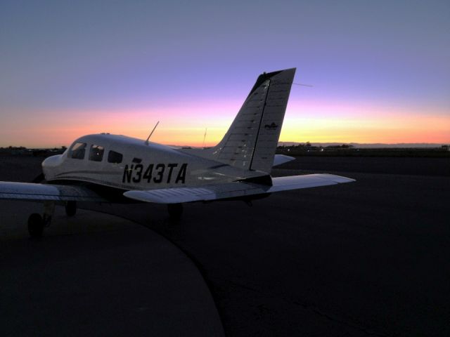 Piper Cherokee (N343TA) - Sunset at windy O88.