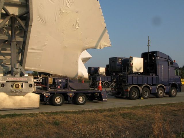 Airbus A380-800 — - Airbus A380 parts being trailered to Toulouse for assembly. They arrive on the French coast from England and Germany and are moved to Toulouse by night (about 40KM) per day.