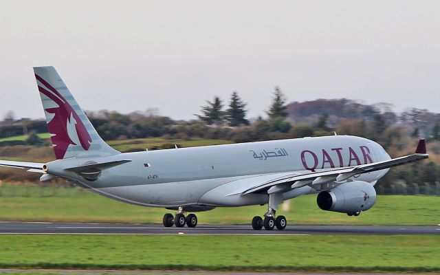 Airbus A330-200 (A7-AFH) - qatar cargo a330-243f a7-afh dep shannon for brussels 26/3/17.