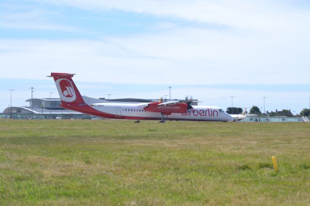 D-ABQO — - Air Berlin Dash 8 taking off from Guernsey for Stuttgart