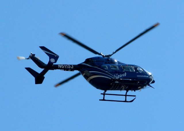 KAWASAKI EC-145 (N611SJ) - Landing at Metro Aviation/Downtown Shreveport.