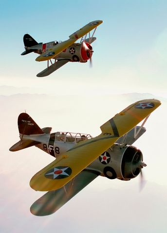 N100TF — - Two beautiful Grumman F3F-2s somewhere above southern California.