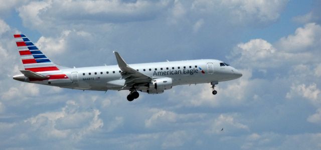 Embraer 175 (N448YX) - On final is this 2020 American Eagle Embraer ERJ 170-200LR in the Spring of 2021.  