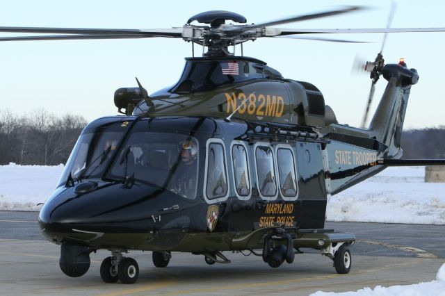 BELL-AGUSTA AB-139 (N382MD) - February 4, 2021 - taxied toward hangar in Frederick