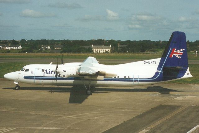 Fokker Maritime Enforcer (G-UKTI) - Taxiing to the terminal on 31-Aug-96.br /br /Reverted to PH-LXT 7-Jul-03 then became PK-ECF for Sky Aviation.