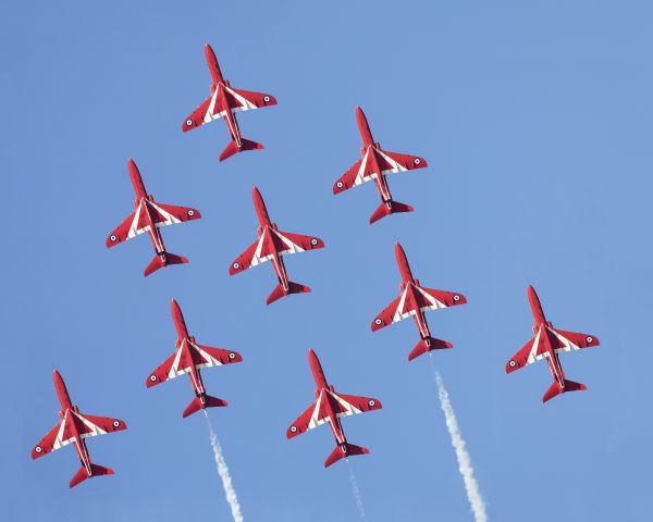 — — - Red Arrows over Jersey UK 2016