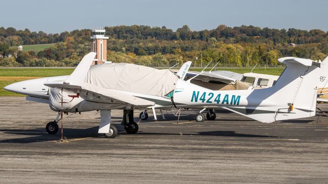 Diamond Twin Star (N424AM) - N424AM parked on the ramp at Frederick Municipal Airport 