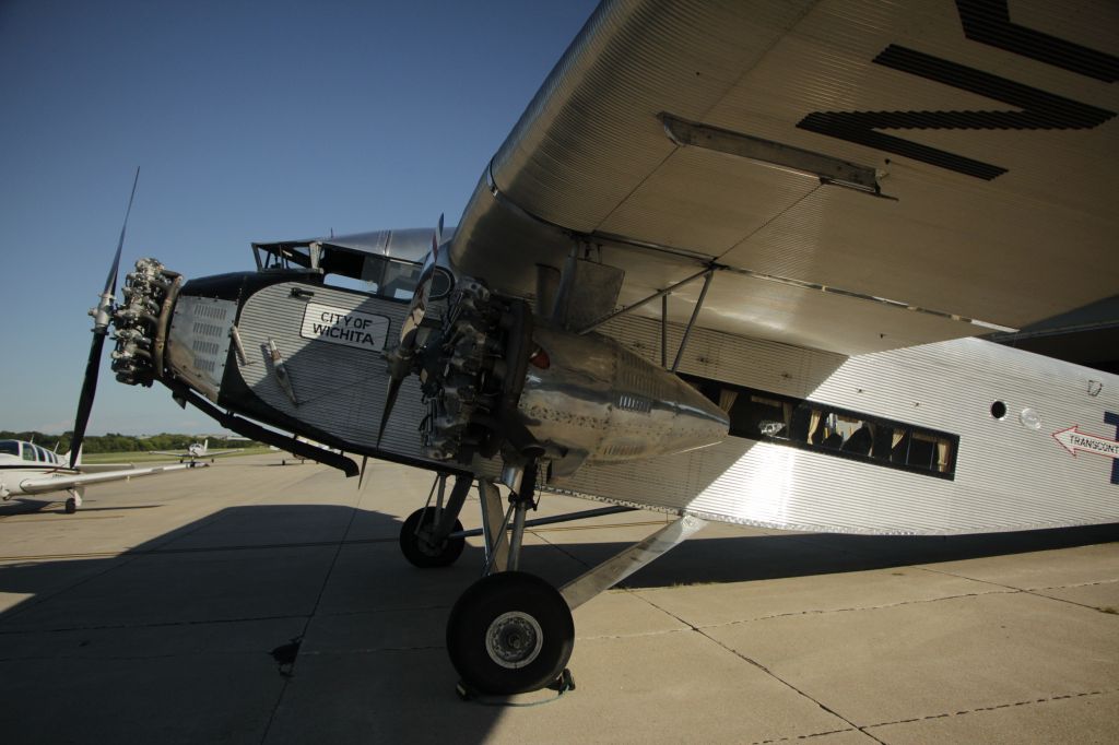 NC9645 — - 081316 Trimotor City of Wichita in Omaha for the weekend.