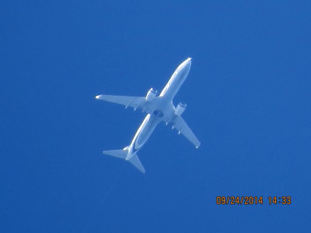 Boeing 737-900 (N423AS) - Alaska Airlines flight 18 from Seattle to Orlando over Baxter Springs Kansas at 35,000 feet.