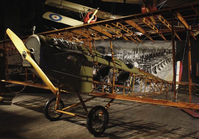 — — - Replica of a Curtiss JN-4D in the Boeing Museum