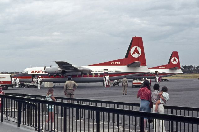 FAIRCHILD HILLER FH-227 (VH-FNB) - Adelaide, South Australia, summer 73/74. FA doesn't seem to have a 'type' for Fokker built Friendships but Australian Friendships were Fokkers not Fairchild Hillers.