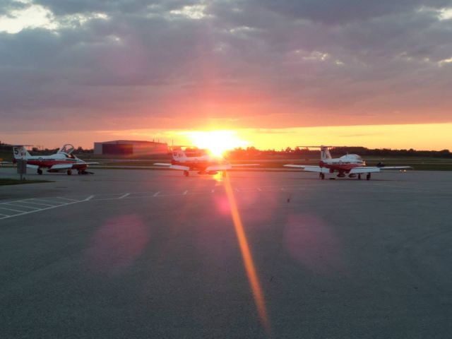 Canadair CL-41 Tutor — - 3 Canadian forces Snowbirds at sunset