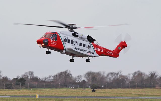 Sikorsky Helibus (EI-ICU) - s-92a ei-icu letting down at shannon 23/1/18.