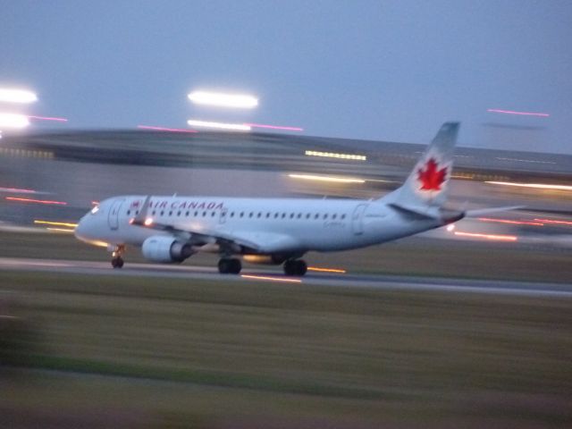 C-FFYJ — - taking off of RWY#25 just after the airport lights went on.