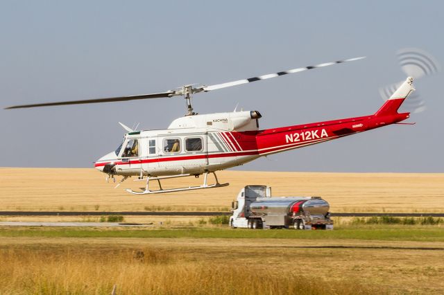 Bell VH-1 (N212KA) - Kachina Aviation Bell 212 departing from the Idaho County Airport in Grangeville on a fire mission.