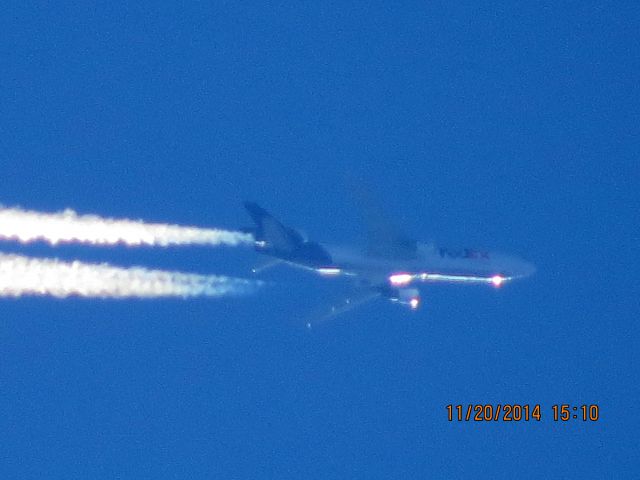 Boeing MD-11 (N619FE) - FedEx flight 568 from MEM to SEA over Southeastern Kansas at 34,000 feet.