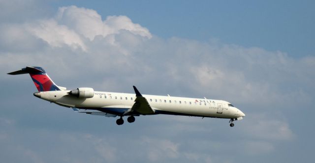 Canadair Regional Jet CRJ-900 (N298PQ) - About to touch down is this 2013 Delta Airlines Connection Canadair Regional Jet 900LR in the Summer of 2023.