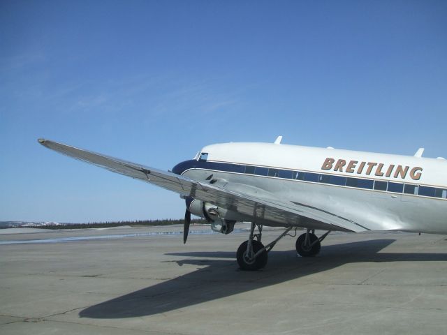Douglas DC-3 (HB-IRJ) - Arrived on the Goose enroute to Switzerland May 6/9. parked at Irving Aviation FBO. Departed  10AM on May7/9
