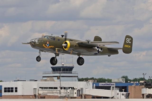 North American TB-25 Mitchell (N3774) - Rosie’s Reply, formerly Yankee Warrior in her brand-new colors taking a few pax up for a flight over Toledo, Sunday afternoon, 23 May 2021.