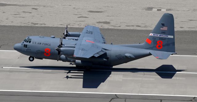 Lockheed C-130 Hercules (92-0547) - Flashback two years ago to 2019 ~~br /A NevANG High Rollers Hercules is rotating away from 16L.