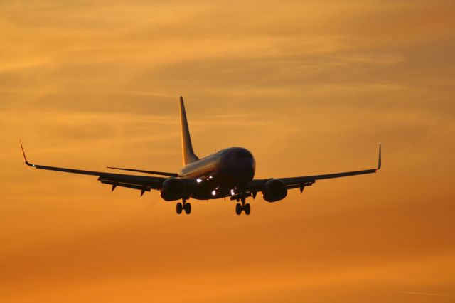 — — - Southwest 737 on short final for runway 8, Burbank airport.