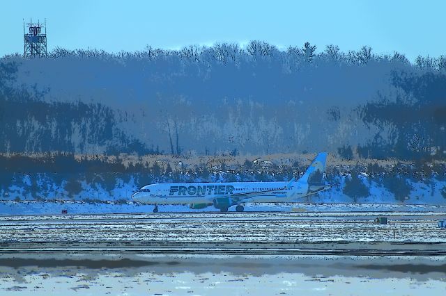 Airbus A321 (N709FR) - Frontier A321 with Steve the Eagle tail just arrived