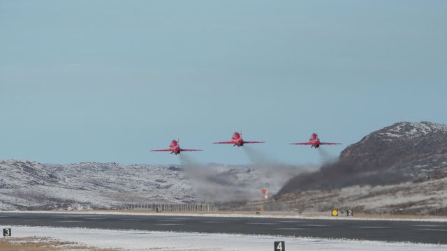 Boeing Goshawk (XX219) - The Royal Air Force, Red Arrows, Hawk T.1Abr /leaving Iqaluit on Oct.15, 2019