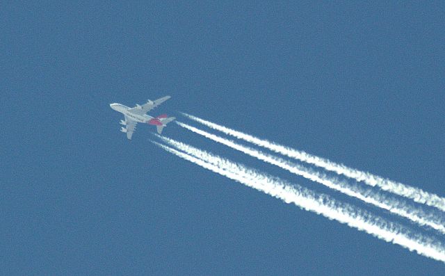 Airbus A380-800 (VH-OQL) - QF 7 beginning its approach into KDFW from 39000ft