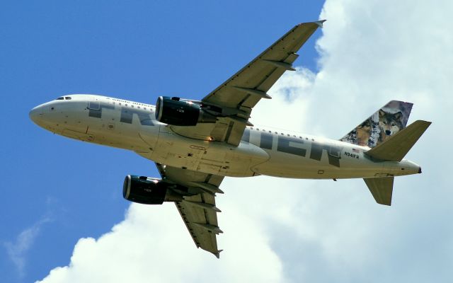 N941FR — - A319-112 Frontier in Flight over Nashville in Wolf theme