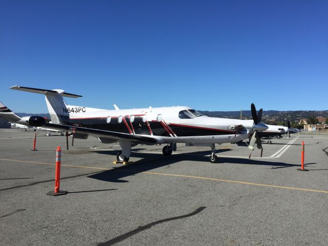 Pilatus PC-12 (N643PC) - Several PC12s and an Epic, line abreast at San Carlos.