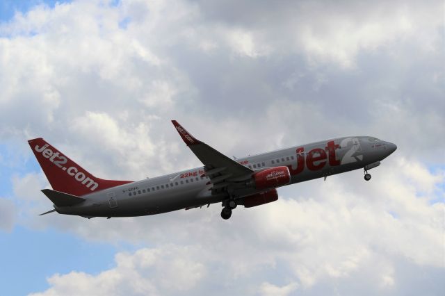 Boeing 737-800 (G-GDFC) - Jet2 (LS) G-GDFC B737-8K2 [cn28375]br /East Midlands (EMA): Jet2 flight LS683 to Reus (REU) climbs on departure. br /Taken from East Midlands Aeropark, North side of the airfield.br /br /2018 07 31br /a rel=nofollow href=http://alphayankee.smugmug.com/Airlines-and-Airliners-Portfolio/Airlines/EuropeanAirlines/Jet2-LS/https://alphayankee.smugmug.com/Airlines-and-Airliners-Portfolio/Airlines/EuropeanAirlines/Jet2-LS//a