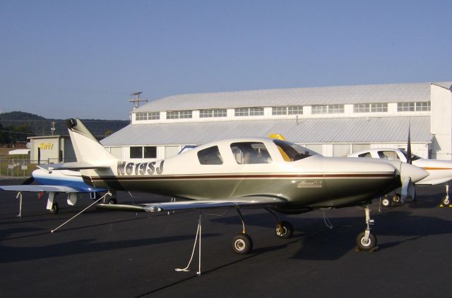 Lancair Lancair 4 (N619SJ) - N619SJ displayed at Lancair Fly-In in Hot Springs, AR.  Based near St. Louis, this is a Lancair IV-P with TSIO-550 engine.