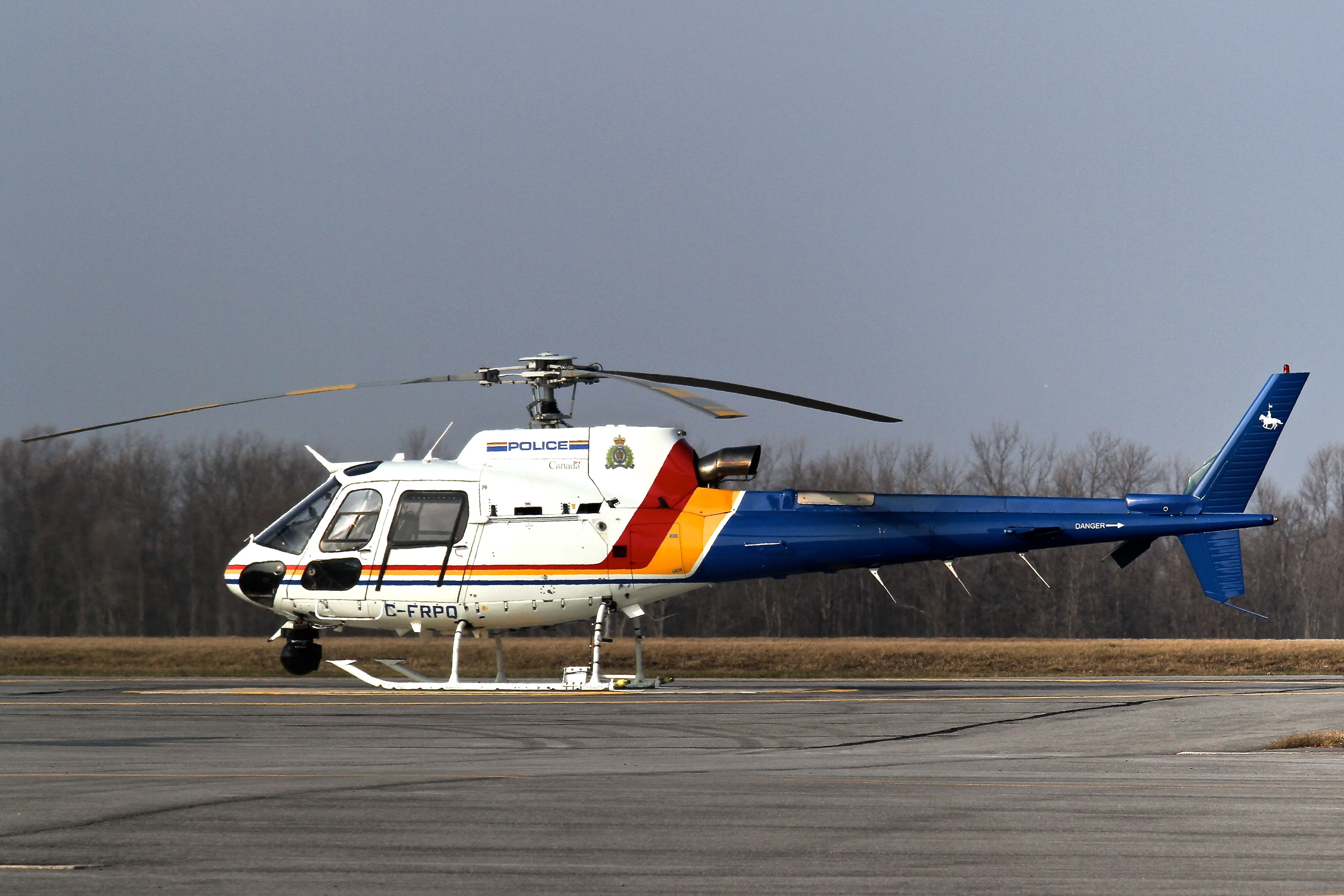 Eurocopter AS-350 AStar (C-FRPQ) - RCMP helicopter on the apron at Kingston's Norman Rogers Airport..  An Aerospatiale AS 350