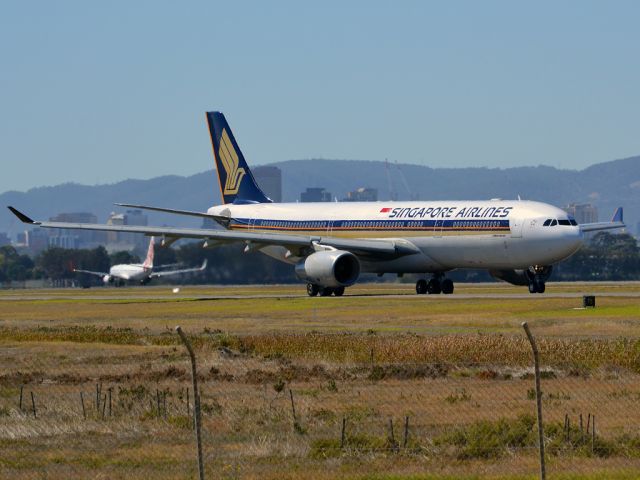 Airbus A330-300 (9V-STL) - On taxi-way heading for take off on runway 05 for flight home to Singapore. Thursday 12th April 2012.