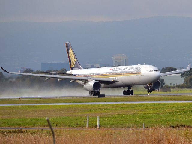 Airbus A330-300 (9V-STP) - Getting airborne off runway 23 on a gloomy, cold winters day and heading home to Singapore.  Wednesday 4th July 2012.