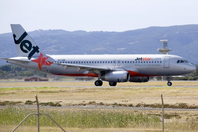 Airbus A320 (VH-VQN) - On taxi-way heading for take off on runway 05.Friday 19th April 2013.