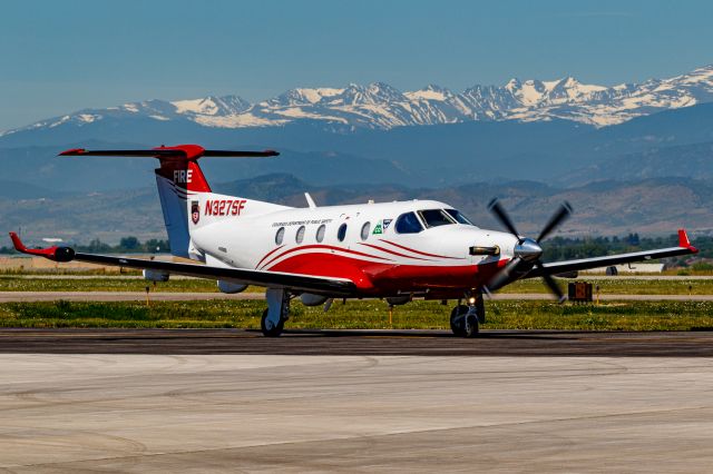 Pilatus PC-12 (N327SF) - Wildfire Air Tanker Demonstration and Display at KFNL.